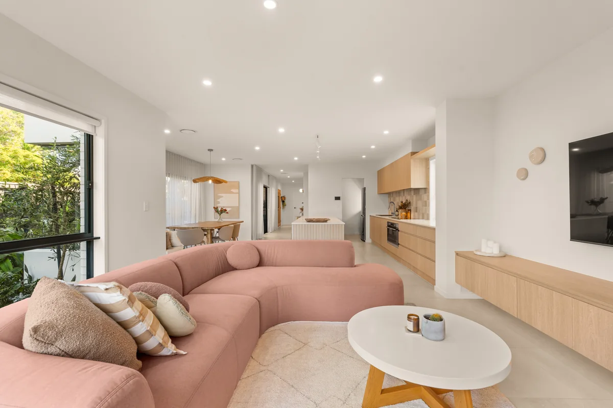 Bright contemporary interior with soft natural light in Brighton