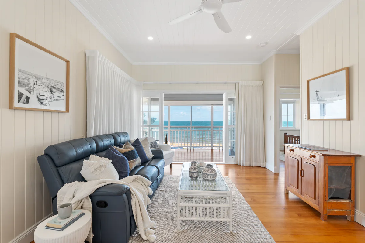 Light-filled living room with ocean views